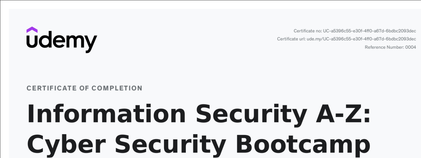 Cyber Security Certificate